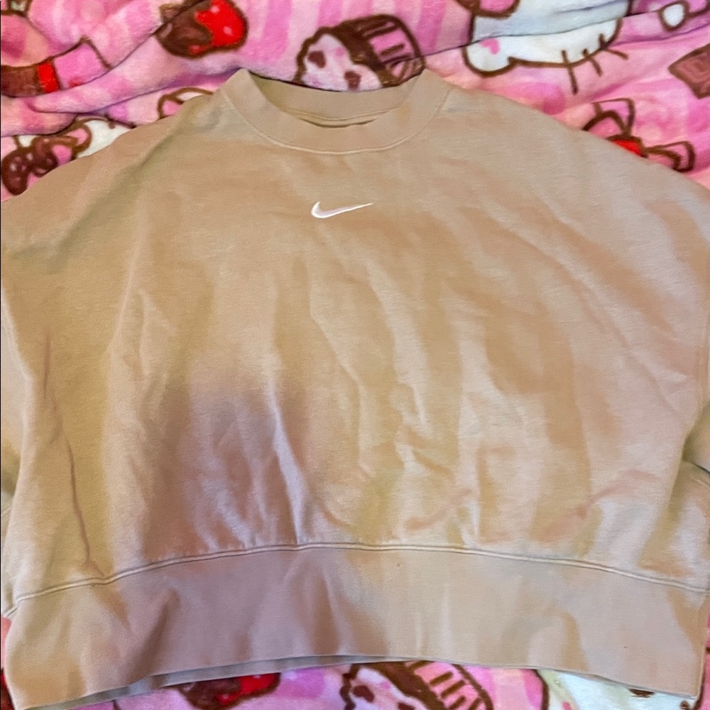 nike tan crop sweatshirt